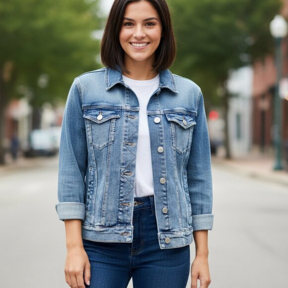 JAG Premium Stretch Denim Jean Jacket Medium - Picture 6 of 6